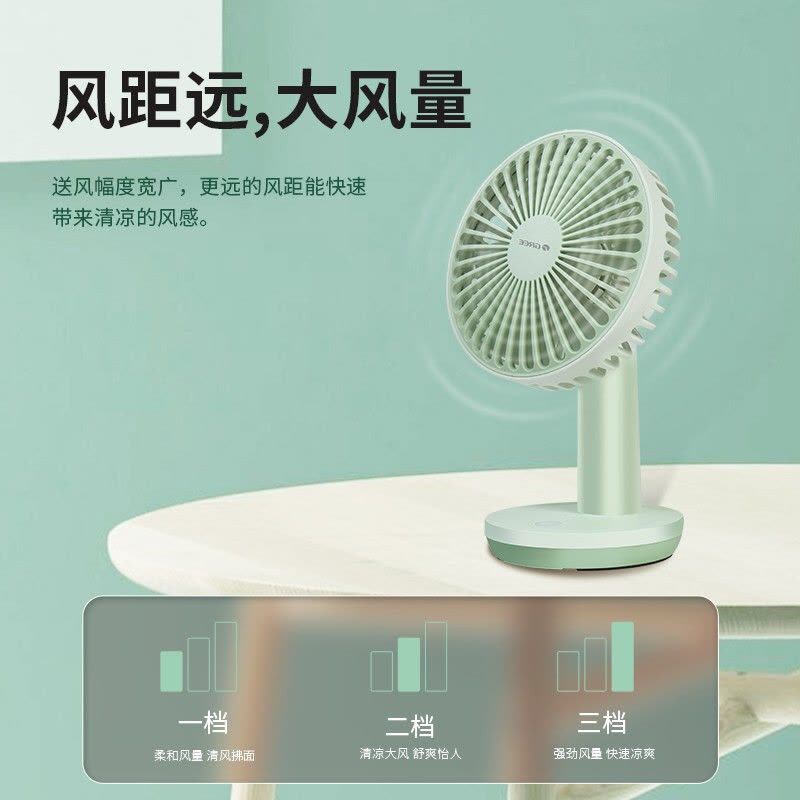 格力 (GREE) 电风扇迷你手持风扇小型充电电风扇家用办公夹扇桌面床头扇宿舍学生风扇 FSTZ-1201A6图片