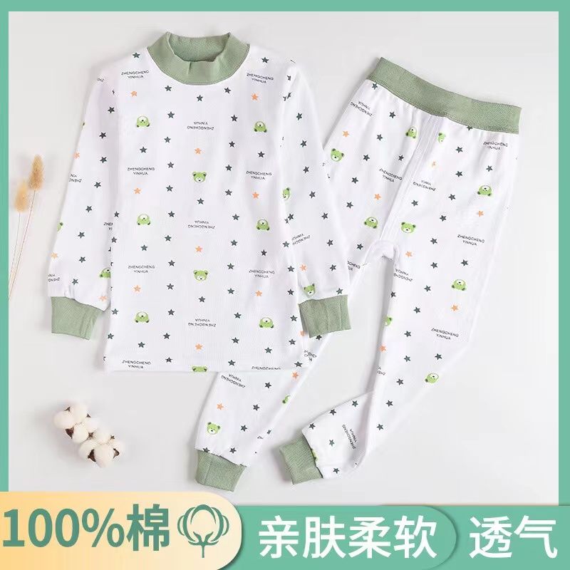 3-17岁儿童内衣套装男童女童秋衣秋裤高中低领毛衫高清大图