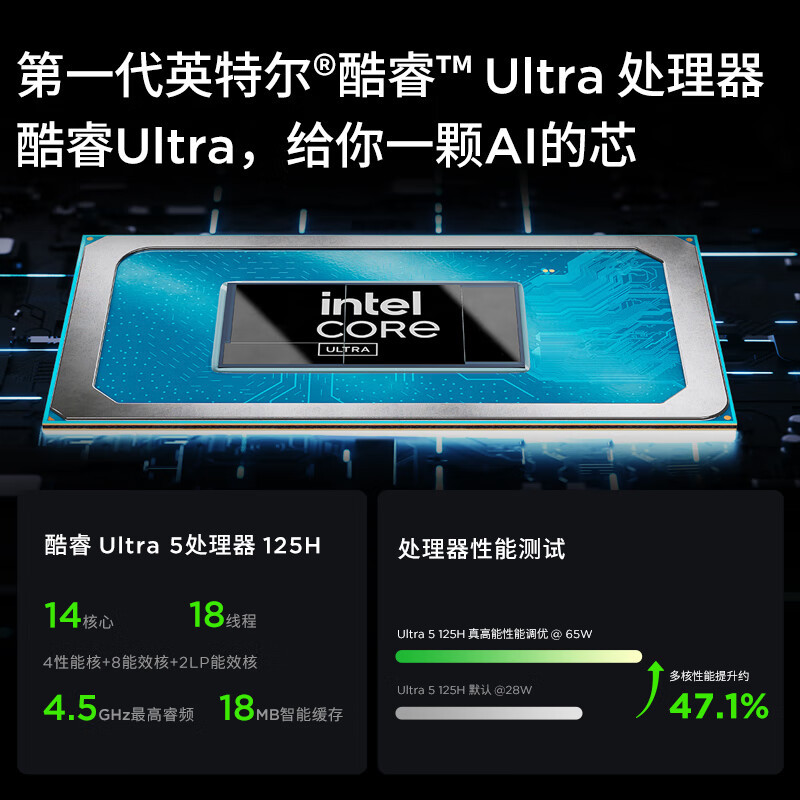 联想小新PRO16 笔记本电脑 Ult5-125H32G 1T 灰色