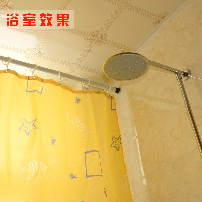 18新款时尚浴室免钉浴帘杆卫生间免打孔安装伸缩窗帘杆室内直杆型撑杆涨杆免打孔拉伸杆直径2.5cm长82-106cm可伸缩