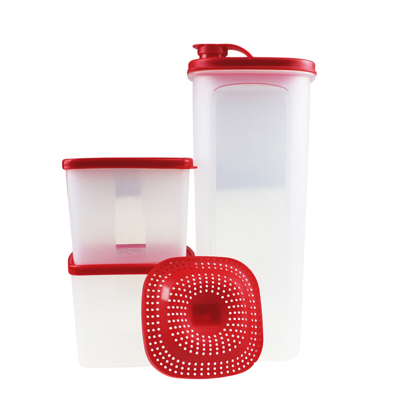 特百惠（Tupperware）纤巧会套礼盒 塑料冷水壶果醋带滤格大容量酵素壶1个纤巧壶+2个保鲜盒高清大图