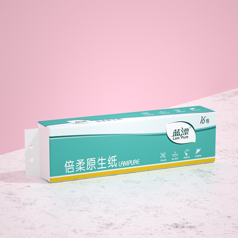蓝漂原浆白色无芯卷纸加厚3层48卷餐巾纸面巾纸家庭卫生纸