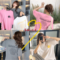 【新品上市 限时特价】2019春夏新款原宿bf风韩版宽松中长款T恤女装印花短袖学生上衣潮 红色 M