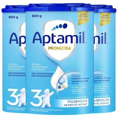 [3罐装]Aptamil德国原装进口爱他美经典版3段10-12个月婴幼儿配方奶粉800g