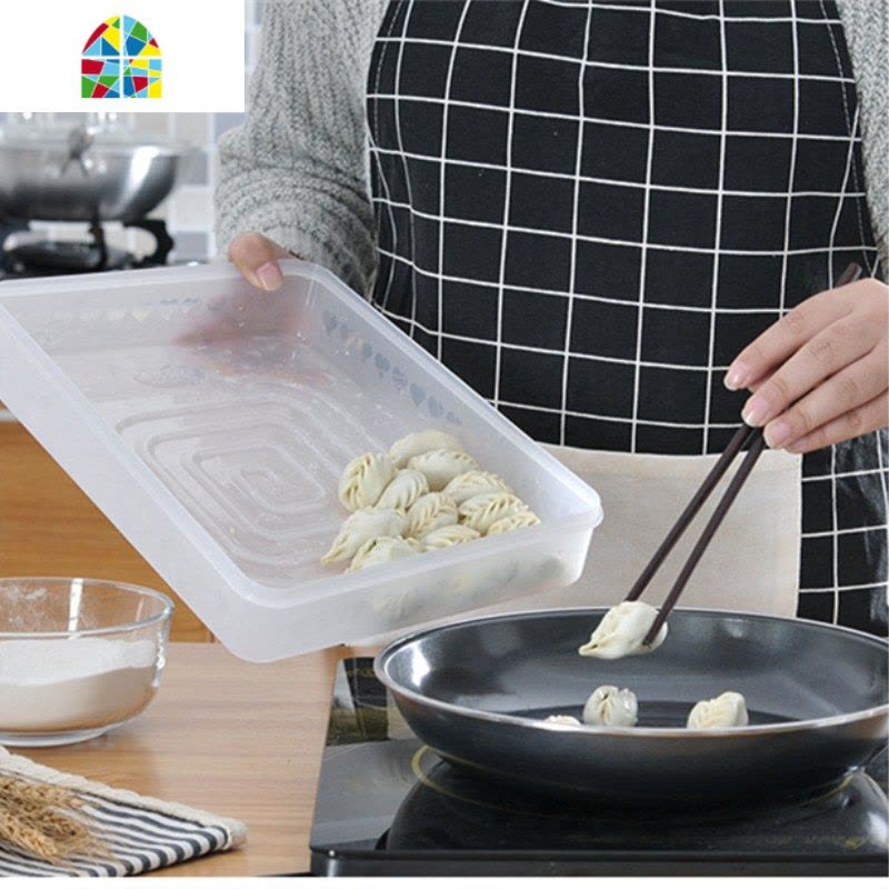速冻饺子盒不分格水饺盒混沌托盘多层饺子盒不粘冰箱冷冻保鲜收纳 FENGHOU保鲜盒保鲜盒图片