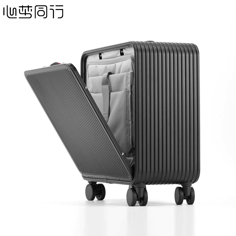 心梦同行全铝镁合金拉杆箱17寸行李箱出差登机箱旅游密码箱万向轮旅行箱 黑色818-17/个高清大图