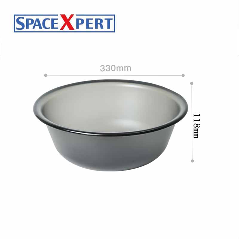 空間専門家(SPACEXPERT) 加厚洗脸盆收纳盆小号透黑 (直径33)高清大图