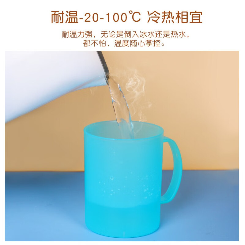 茶花(CHAHUA)磨沙口杯塑料旅行漱口杯情侣牙刷杯带手柄洗漱杯塑料牙缸磨砂大号三口之家 1443高清大图