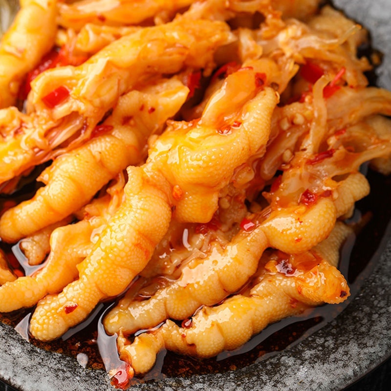 无骨鸡爪酸辣罐装网红快手抖音凤爪脱骨去骨卤味肉类熟食小吃零食参数