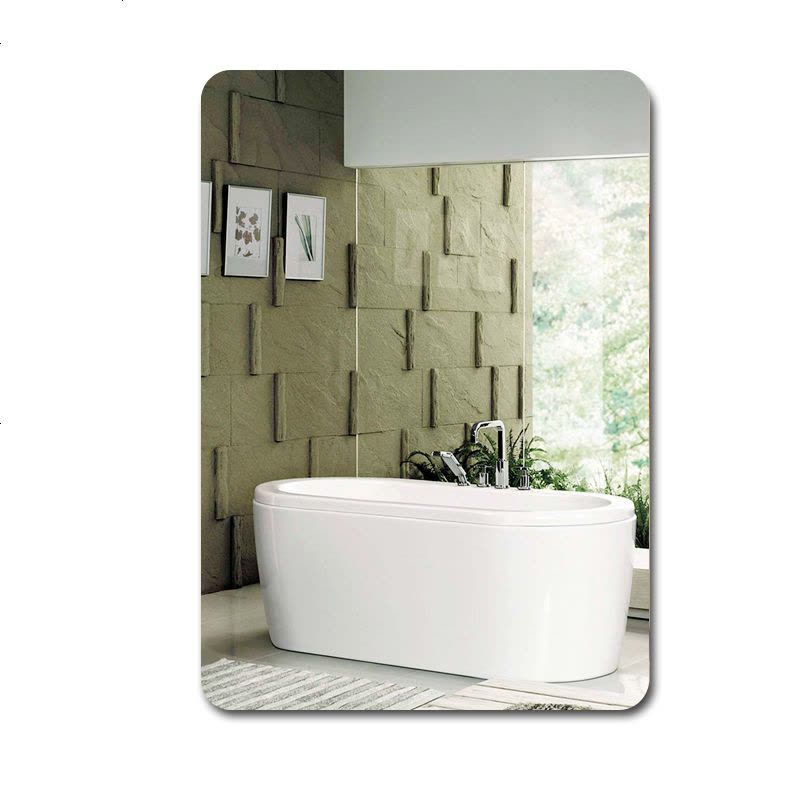 [破损补发]浴室镜子卫生间化妆镜子壁挂贴墙梳妆厕所洗手间镜子 直角60x80厘米[可贴可挂两用]图片