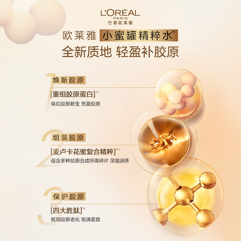 欧莱雅(L’OREAL) 金致臻颜花蜜胶原精粹水130ml高清大图