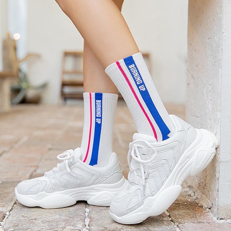 网红长袜子女ins潮流韩版ulzzang个性街头欧美嘻哈纯棉百搭中筒袜