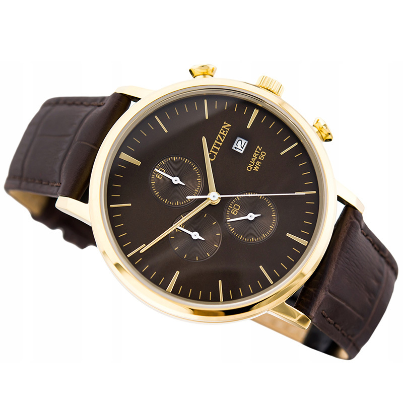 [直营]CITIZEN西铁城Chronograph三眼计时日历男士手表石英表男表