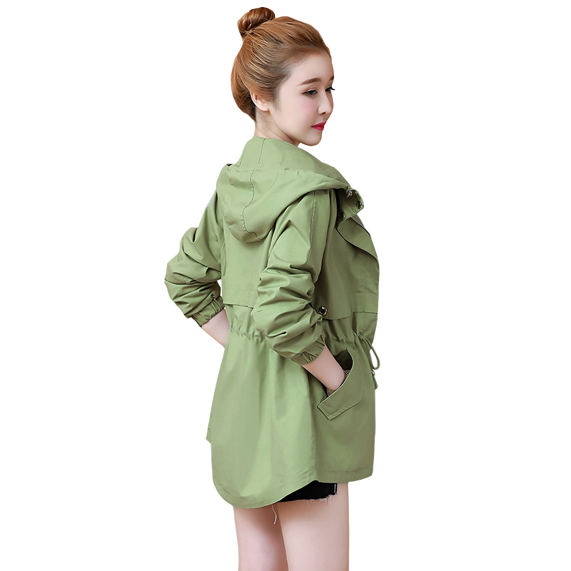 显瘦春秋韩版休闲宽松连帽时尚斗篷女士风衣短款运动风百搭外套
