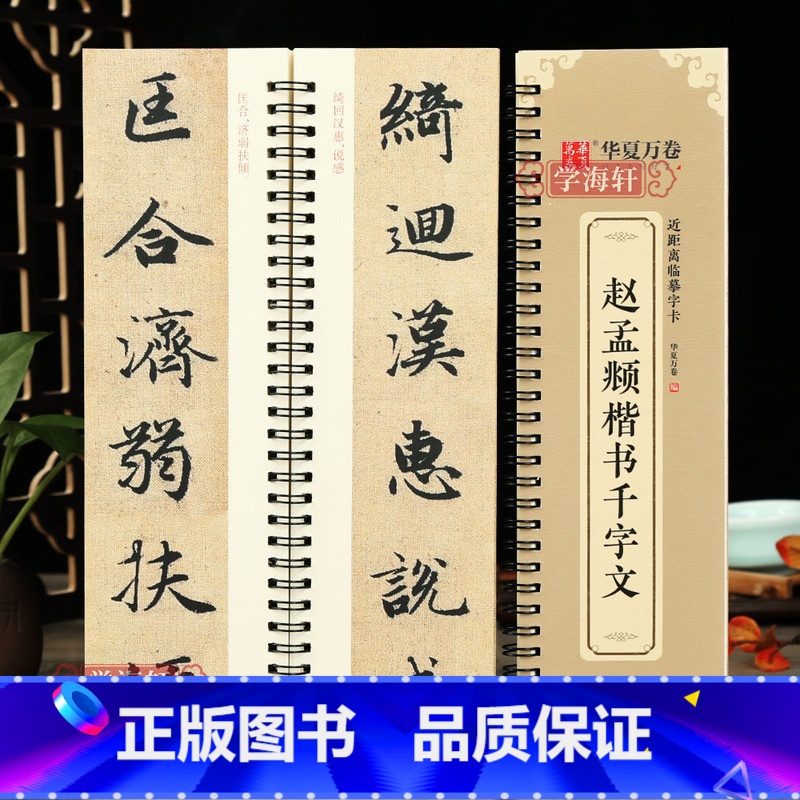 【正版】学海轩 赵孟頫楷书千字文全文收录近距离临摹字卡书法示范活页字卡放大版楷书毛笔字帖初学者临摹范本