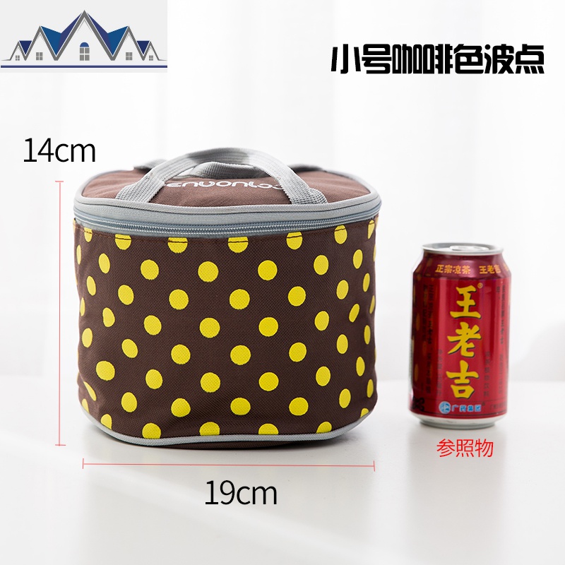圆形饭盒袋大号手提装保温桶袋子套加厚铝箔保温袋防水小号便当包 三维工匠收纳袋高清大图