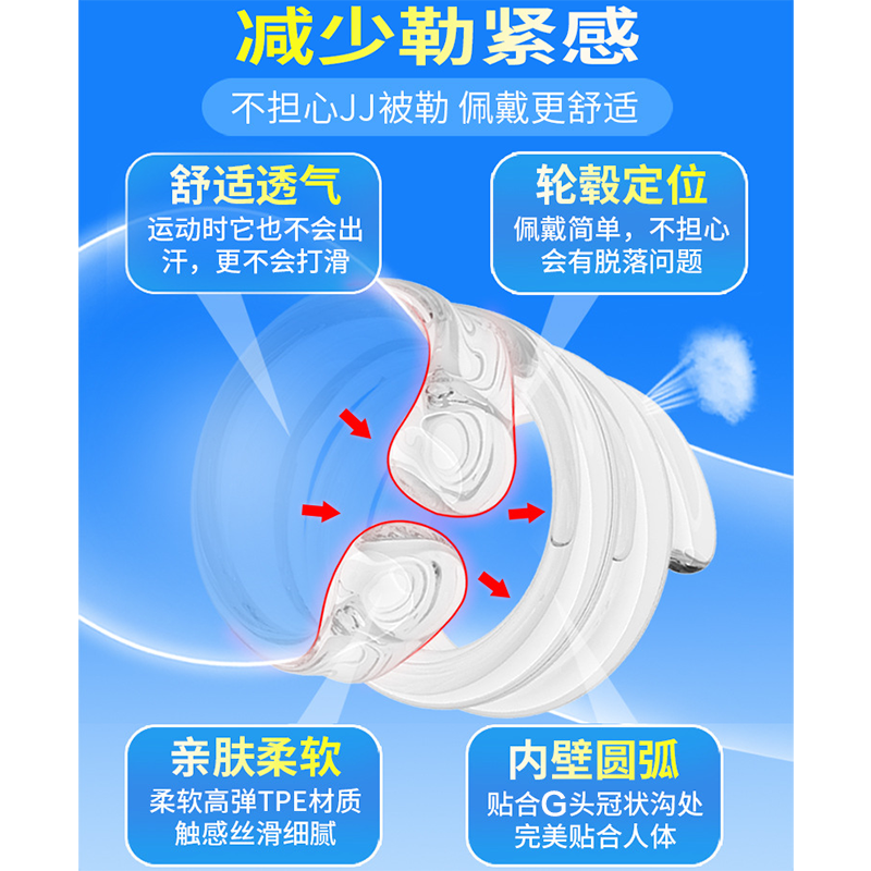 取悦 增大延时器具锁精非震动延迟时套环阻复透明水晶狼牙套棒阴茎套增加粗加长假阳具大颗粒男性系列情趣成人用品夫妻性生活玩具