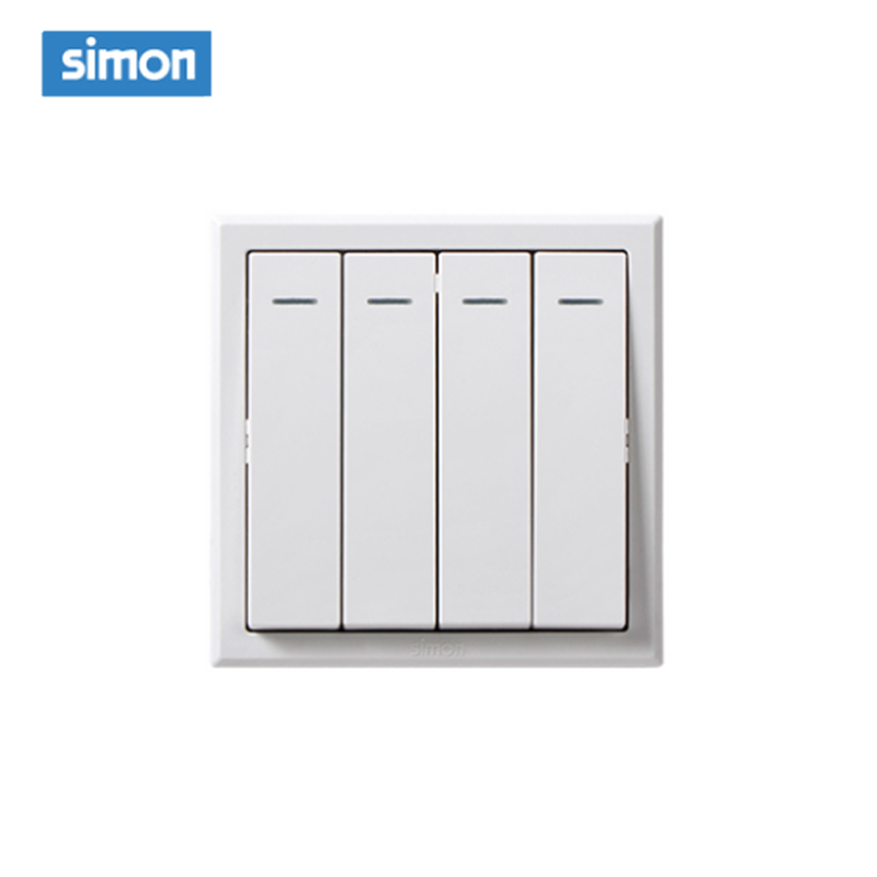 西蒙(simon) E3 插座开关插板86型开关插座面板 四开单控高清大图
