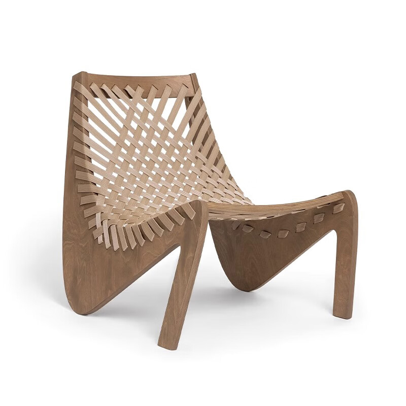 金菲罗格 户外藤编休闲椅室外懒人诧寂复古沙发椅民宿家具 沙发椅[原木色框架+卡其编织]高清大图