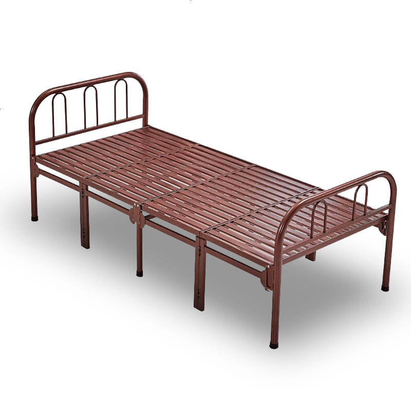 折叠床单人床家用简易双人1.5铁艺铁床架成人1.2米钢丝床现代简约