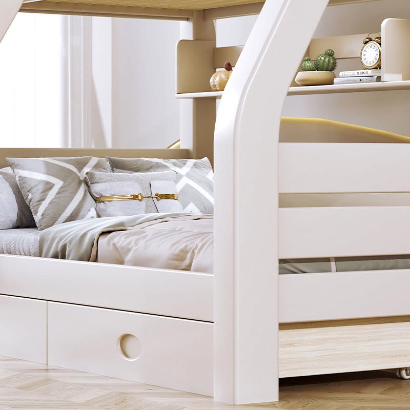 欧梵森 儿童床子母床现代简约樱桃木上下床双层床实木高低床成人床大人床成年床多功能母子床上下铺木床双人床图片