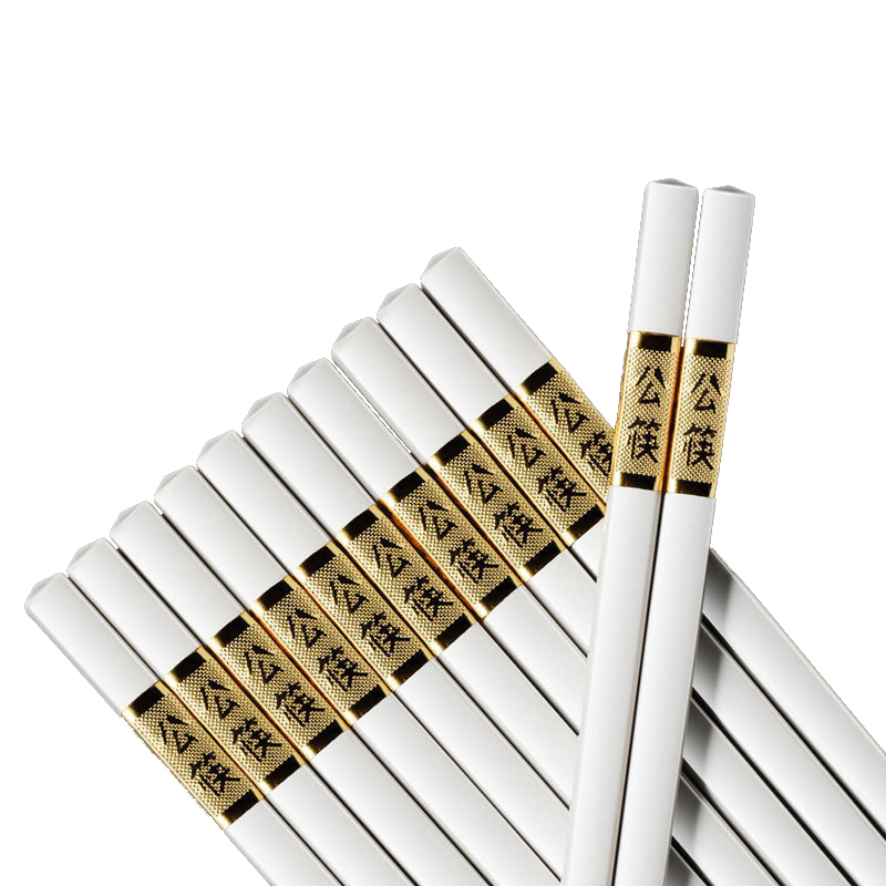 顺心优 合金筷子 公筷白色24cm/双高清大图