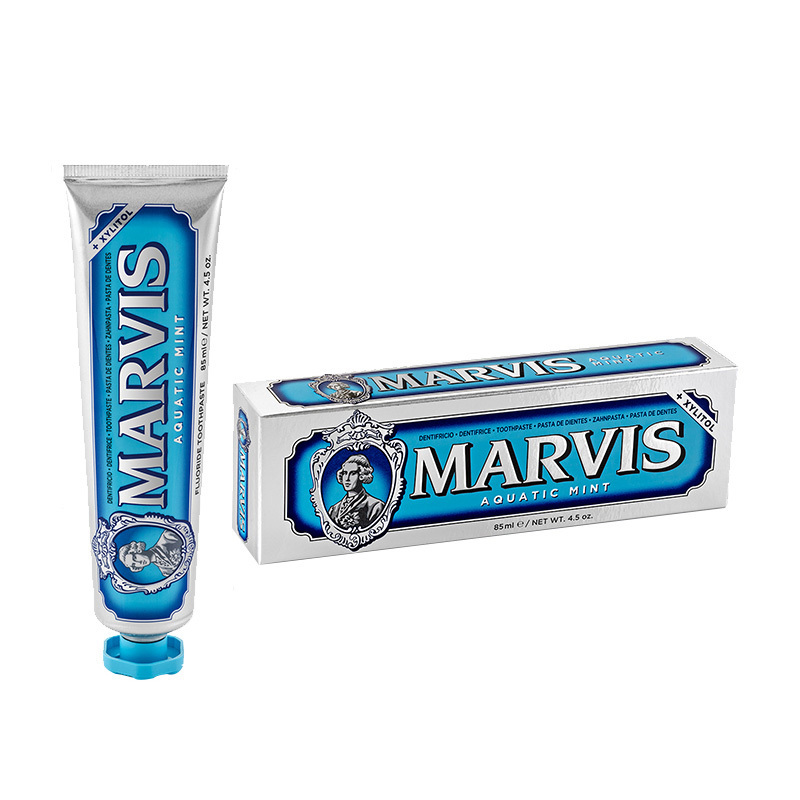 [防牙龈上火]Marvis玛尔斯 蓝色清新海洋薄荷味牙膏85ml 清新口气 所有人群 [意大利进口]
