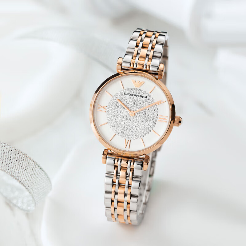 阿玛尼armani满天星手表明星同款钢质表带时尚休闲生日礼物ar11244