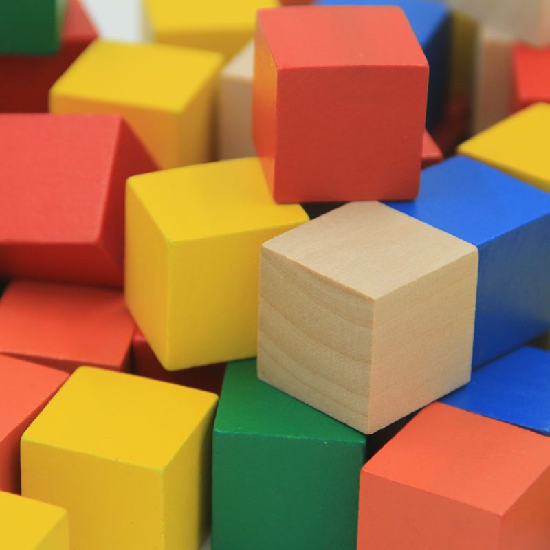 正方体积木数学教具木制立方形小方块拼搭积木幼儿园儿童玩具