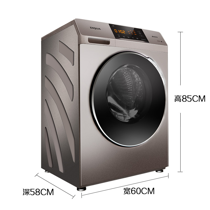 三洋帝度(SANYO)WF80BHE575S 8公斤洗烘一体滚筒洗衣机 变频洗干一体机 自动除毛屑 中途添衣(浅咖亚银)