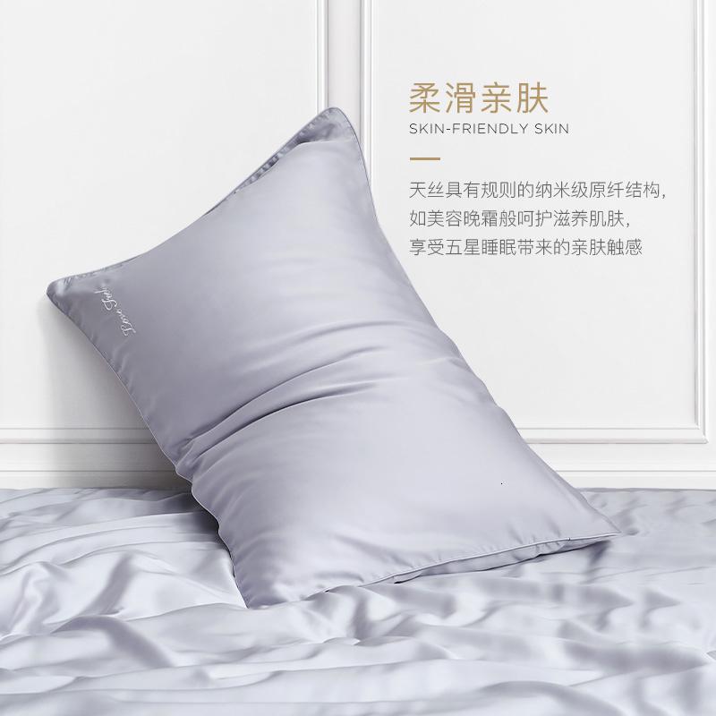 家柏饰(CORATED)美肤枕套凉感天丝夏天一对装双人凉爽丝绸酒店枕头套高清大图