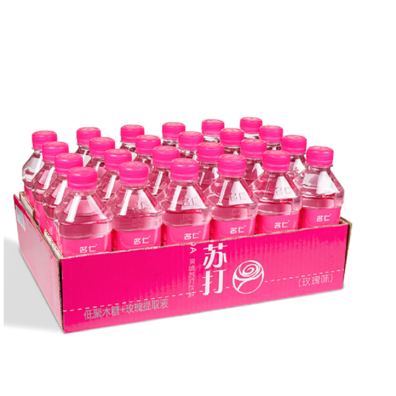 名仁 苏打水(玫瑰苏打)375ml 24瓶/箱装,5件起发