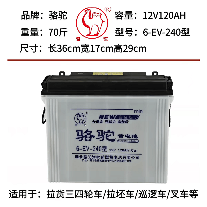骆驼 蓄电池12V120Ah 6-EV-240型 只图片