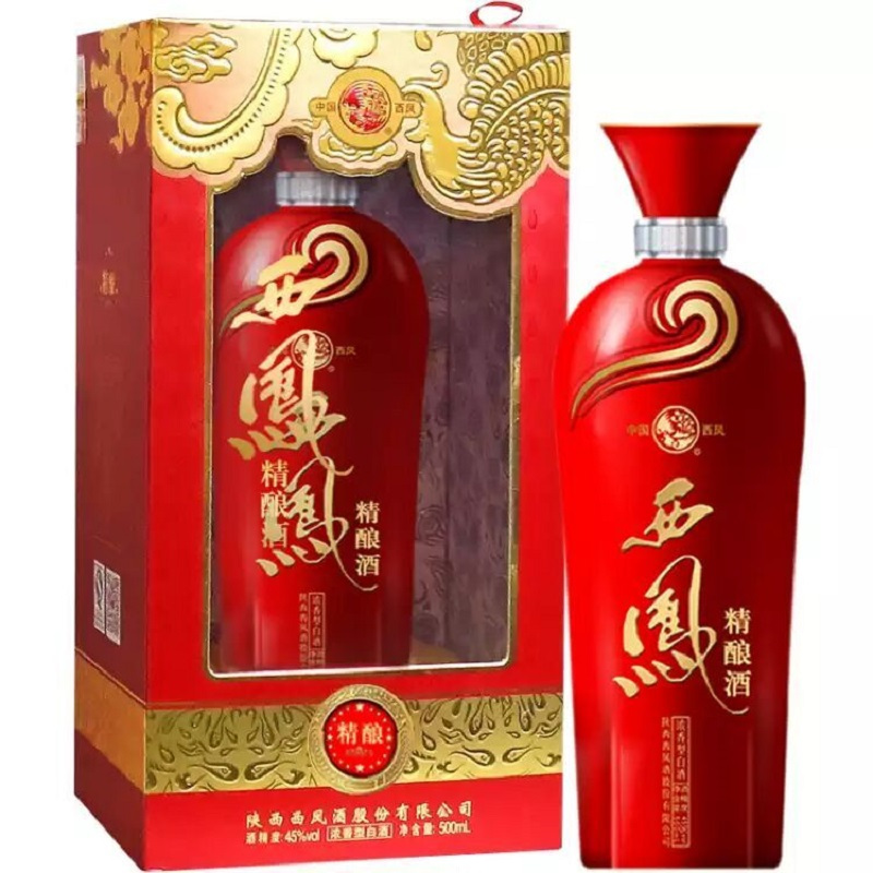 西凤精酿45度浓香白酒 匠心品质，名酒出品 500ml*2盒