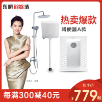 东鹏卫浴蹲便器蹲坑式大便池家用蹲厕整套装卫生间防臭便盆冲水箱套装