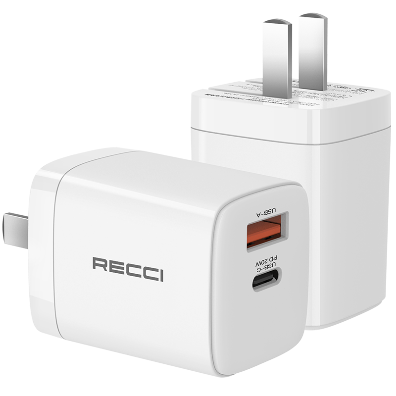 recci锐思iphone充电头20wpd rct-p01c快充头兼容手机type-c双口充电