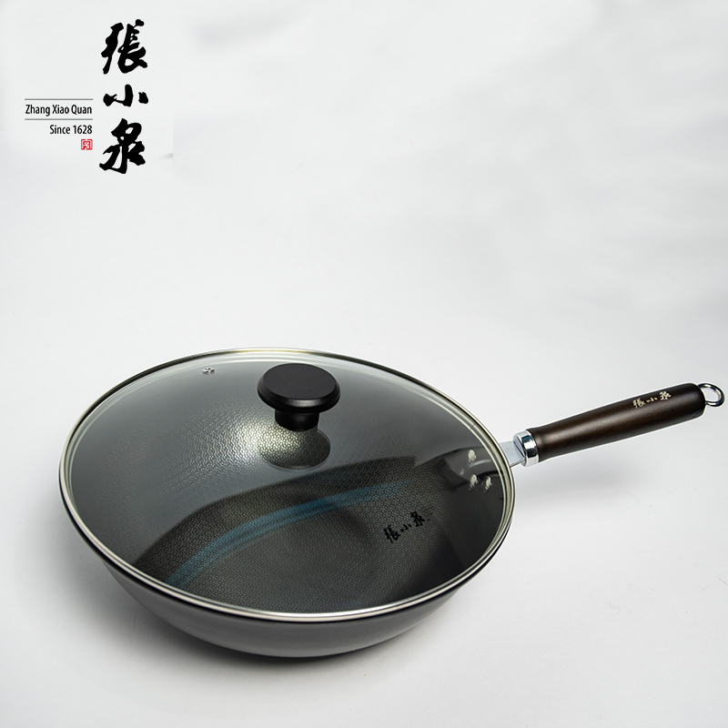 张小泉 锅具炒锅 健康无涂层 不挑炉灶 万家灯火精铁炒锅32CM C30740100高清大图