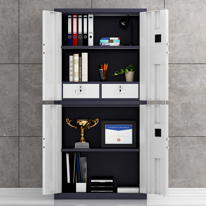 臻远 ZY5121113 文件柜档案资料柜钢制密码锁 灰白套色通双节电子锁高清大图