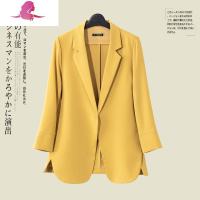 艳如飞垂感西装外套女春秋薄款设计感小众欧洲站休闲雪纺女士小西服上衣套装