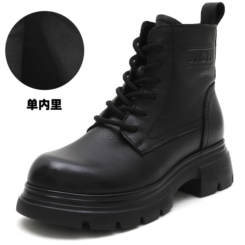 真皮英伦风复古马丁靴25秋冬季新款厚底软底时尚百搭短靴复古女鞋
