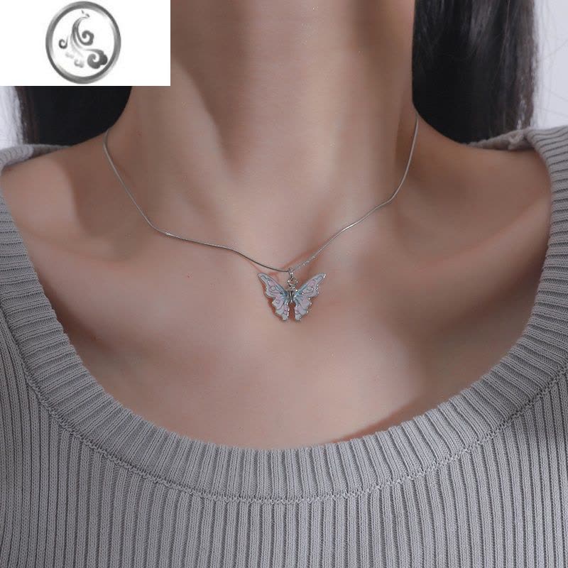 JiMi十里间[彩蝶]甜美浪漫蝴蝶项链百搭少女小众清新锁骨链图片