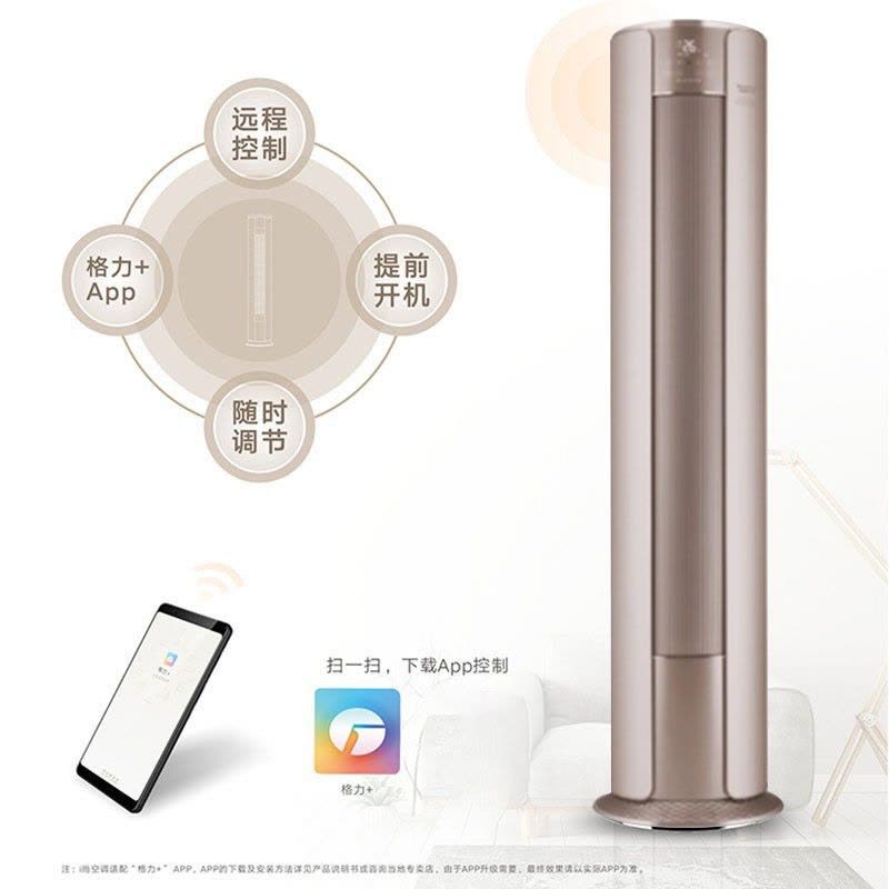 格力空调柜机 i尚 3匹 英砂金 冷暖变频家用空调柜机KFR-72LW/(72555)FNhAb-B1图片