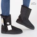 WedgesUGG雪地靴羊皮毛一体防水防滑施华洛世奇系列中筒保暖女 黑色 36码