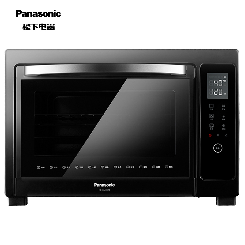松下(Panasonic) 家用多功能电烤箱 大容量 电子温控 上下独立温控 自动预热 38L容量 NB-HM3810