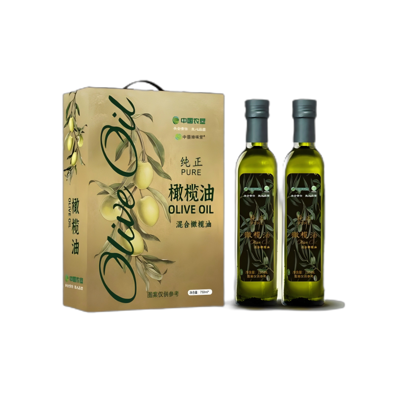 中垦飨味堂 纯正橄榄油礼盒 750ml*2瓶 单位:盒
