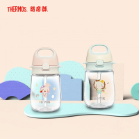 膳魔师(THERMOS)孕婴童水杯夏季水杯宝宝学饮水杯可爱猪猪PA材质吸管杯370ml BBSA-370