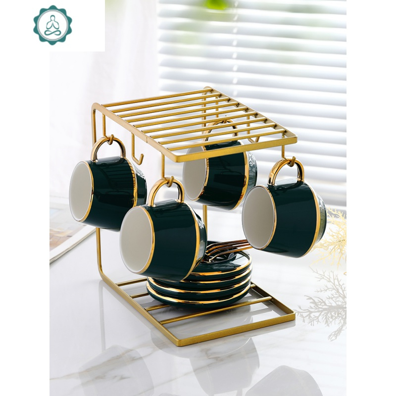 欧式小描金边咖啡杯碟套装陶瓷家用下午茶具配咖啡杯碟