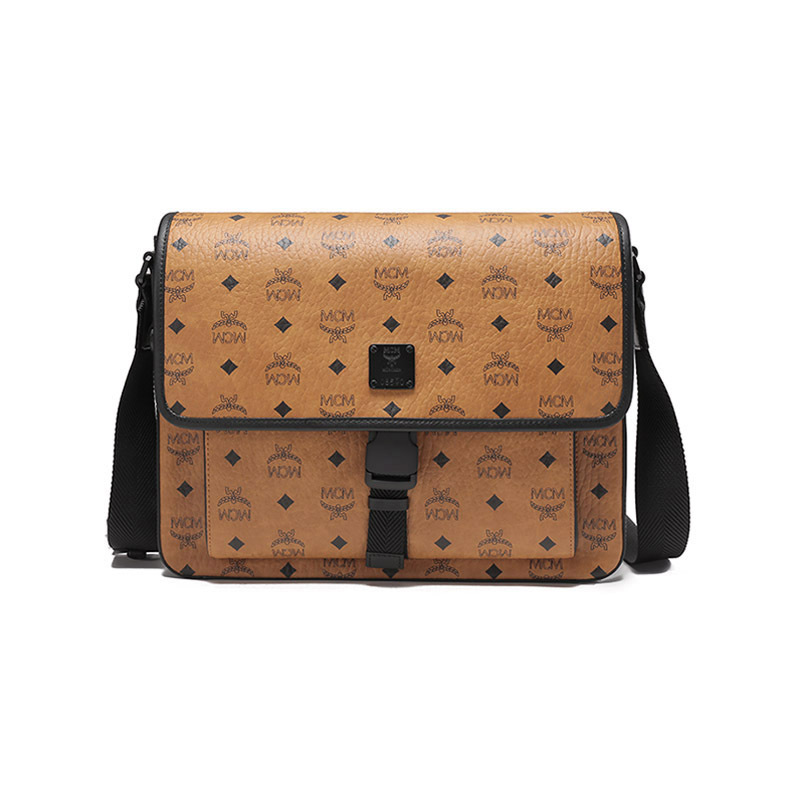 mcm 男士人造革/牛皮革klassik visetos邮差包单肩斜挎包mmmcakk02