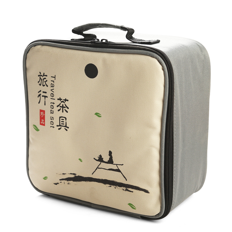 苏氏陶瓷(SUSHI CERAMICS)旅行茶具套装车载蓝锦亭立方茶盘带茶叶罐手柄茶壶茶杯子功夫茶具