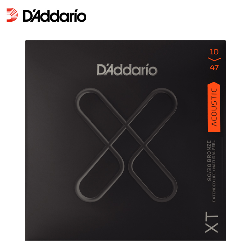 达达里奥(D’Addario) XTABR1047美国进口民谣吉他琴弦 1047防锈涂层钢弦芯 极软10-47黄铜